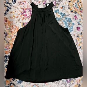 Elegant HALSTON Black Sleeveless Top. Size L in very good condition.